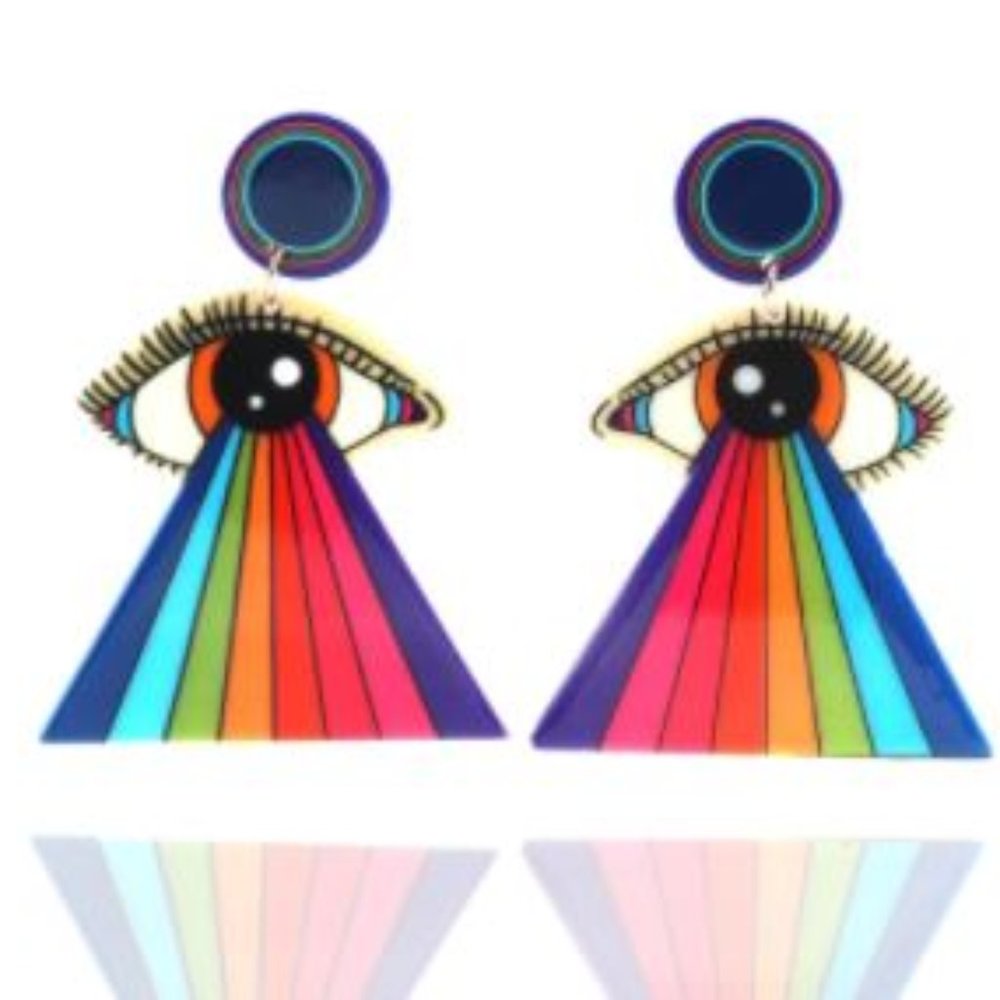 Rainbow Eye Earrings